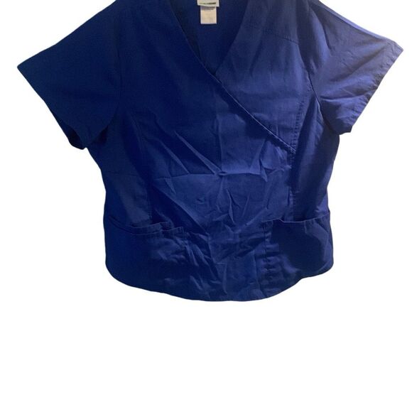 Pre Owned Women’s Scrubstar Scrub Scrubs Top in Casual Blue XL Get Comfort and S - Picture 1 of 7